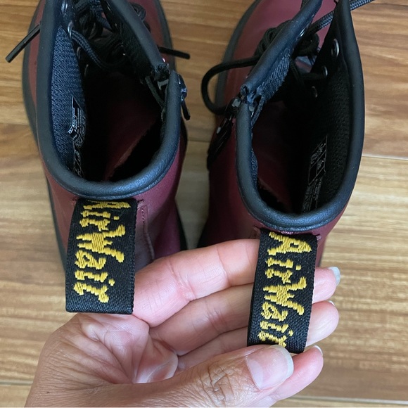 Dr. Martens 1460 J SMOOTH LEATHER LACE UP BOOTS cherry red - Picture 3 of 12